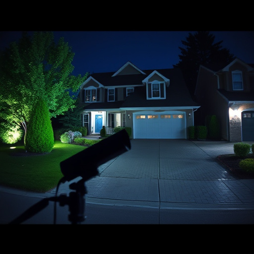 night vision security camera watching driveway