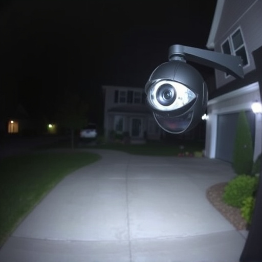 night vision security camera watching driveway