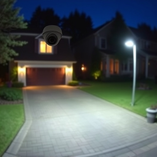 night vision security camera watching driveway