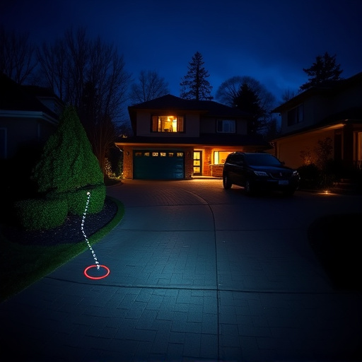 night vision security camera watching driveway