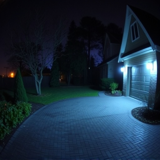 night vision security camera watching driveway