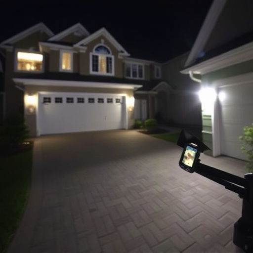night vision security camera watching driveway