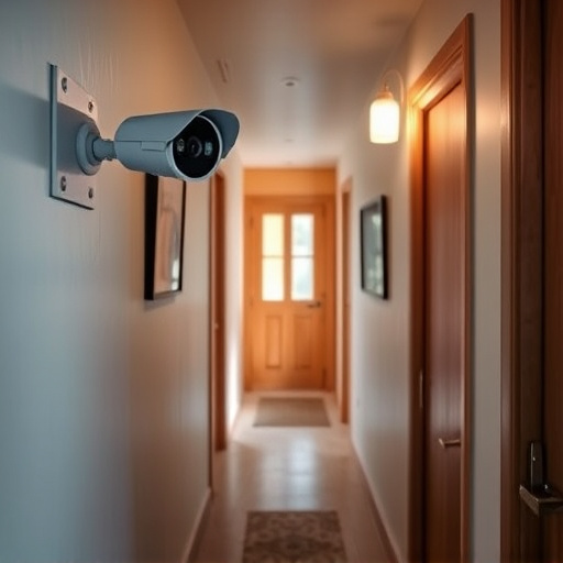 security camera in budget guesthouse hallway