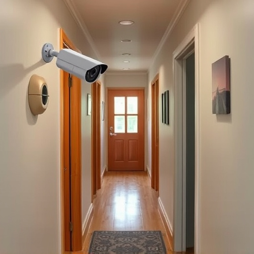 security camera in budget guesthouse hallway