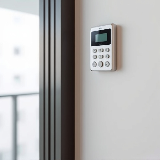 security keypad on modern apartment wall
