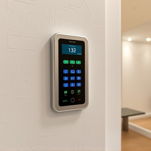 security keypad on modern apartment wall
