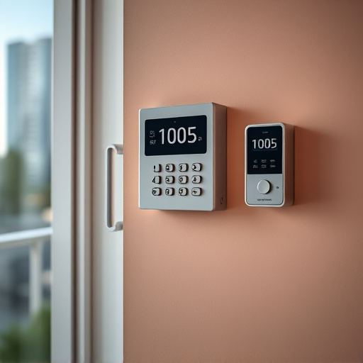 security keypad on modern apartment wall