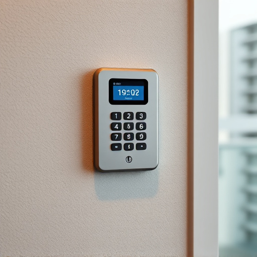 security keypad on modern apartment wall