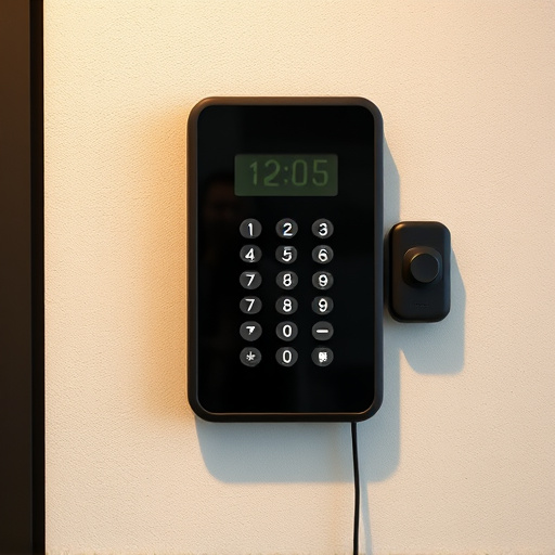 security keypad on modern apartment wall