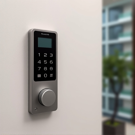 security keypad on modern apartment wall