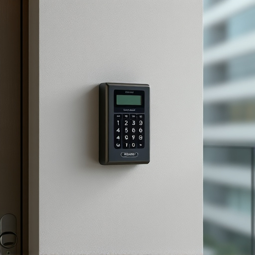 security keypad on modern apartment wall