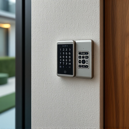 security keypad on modern apartment wall