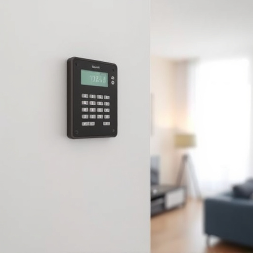 security keypad on modern apartment wall