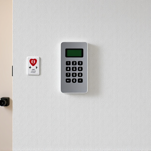 security keypad on modern apartment wall