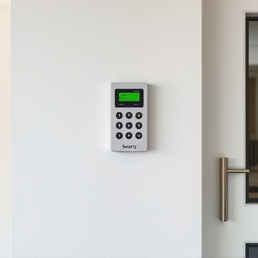 security keypad on modern apartment wall