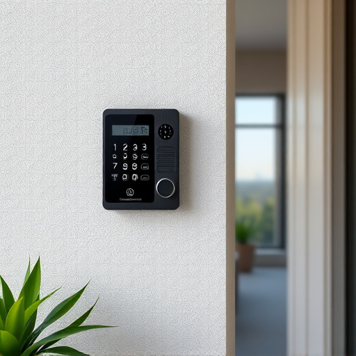 security keypad on modern apartment wall