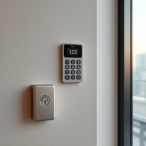 security keypad on modern apartment wall