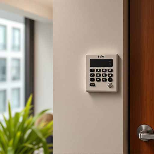 security keypad on modern apartment wall