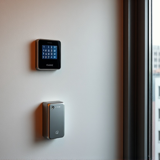 security keypad on modern apartment wall