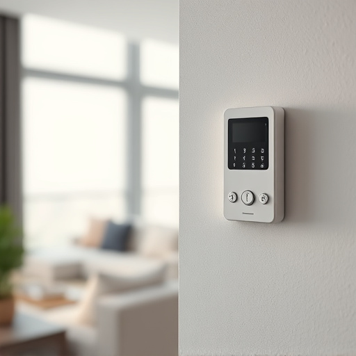 security keypad on modern apartment wall