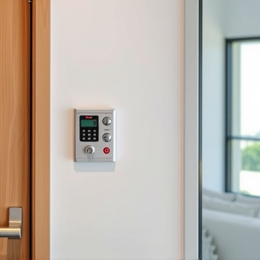 security keypad on modern apartment wall