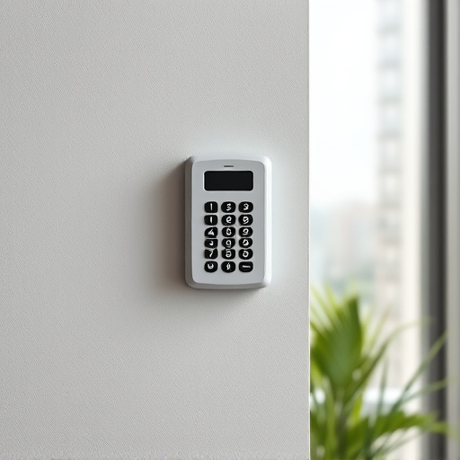 security keypad on modern apartment wall