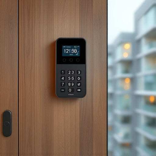 security keypad on modern apartment wall