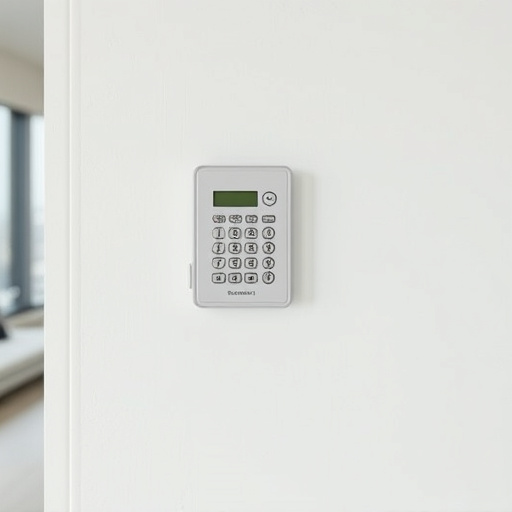 security keypad on modern apartment wall