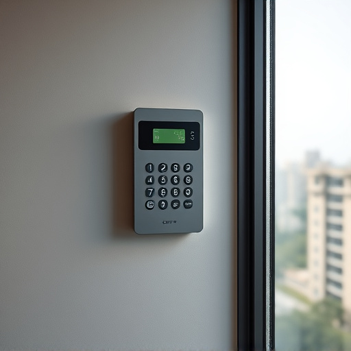 security keypad on modern apartment wall