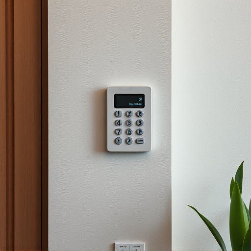 security keypad on modern apartment wall