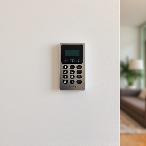 security keypad on modern apartment wall