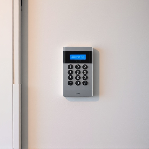 security keypad on modern apartment wall