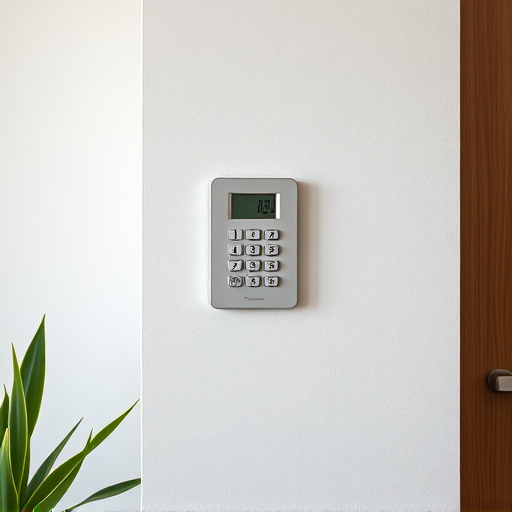 security keypad on modern apartment wall