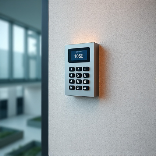 security keypad on modern apartment wall