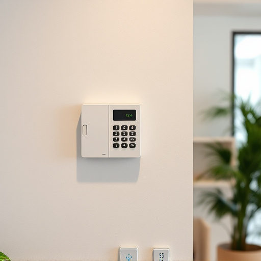 security keypad on modern apartment wall