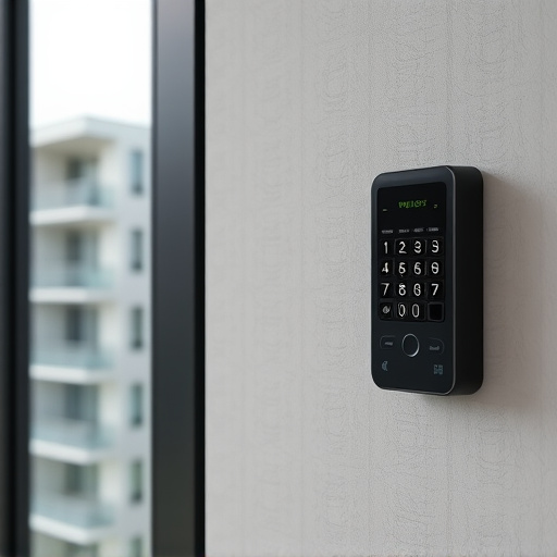 security keypad on modern apartment wall