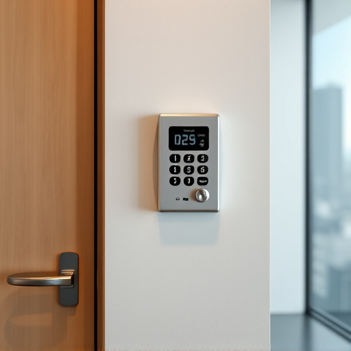 security keypad on modern apartment wall