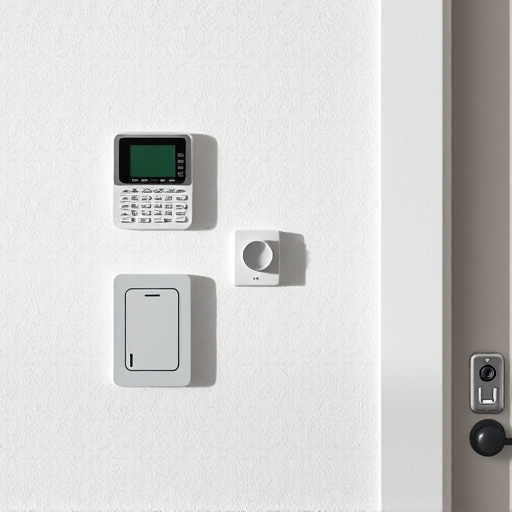 security keypad on modern apartment wall