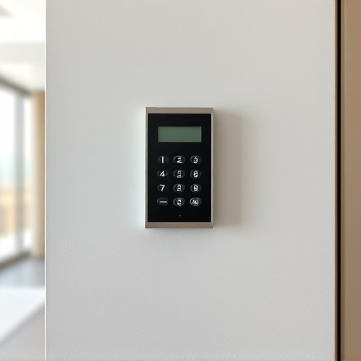 security keypad on modern apartment wall