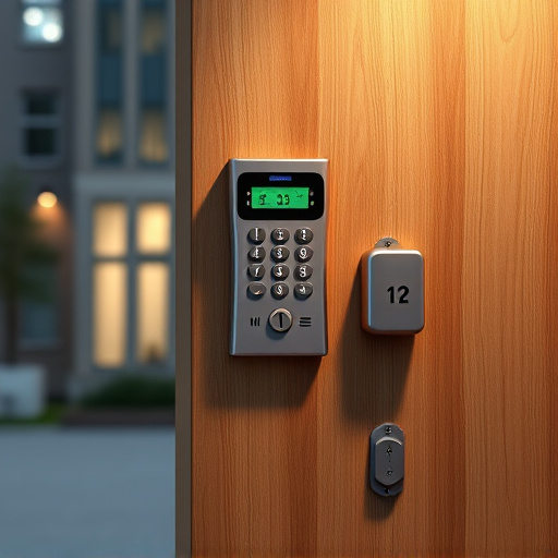 security keypad on modern apartment wall