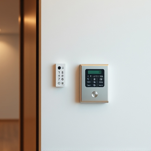 security keypad on modern apartment wall