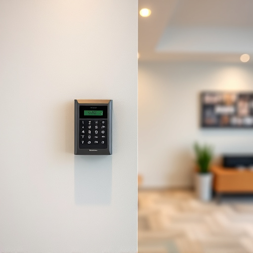 security keypad on modern apartment wall