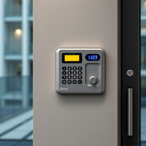 security keypad on modern apartment wall
