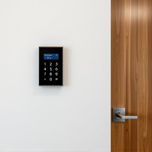 security keypad on modern apartment wall