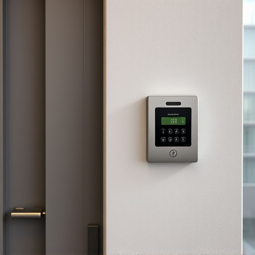 security keypad on modern apartment wall