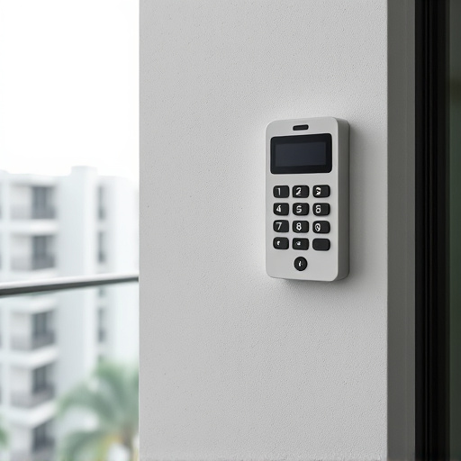 security keypad on modern apartment wall