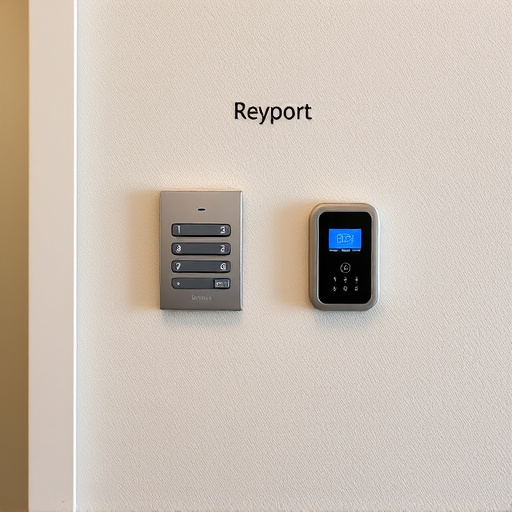 security keypad on modern apartment wall
