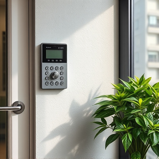 security keypad on modern apartment wall