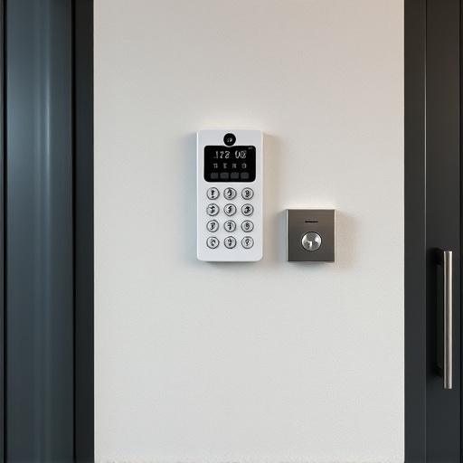 security keypad on modern apartment wall