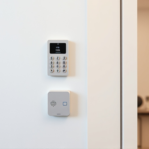 security keypad on modern apartment wall